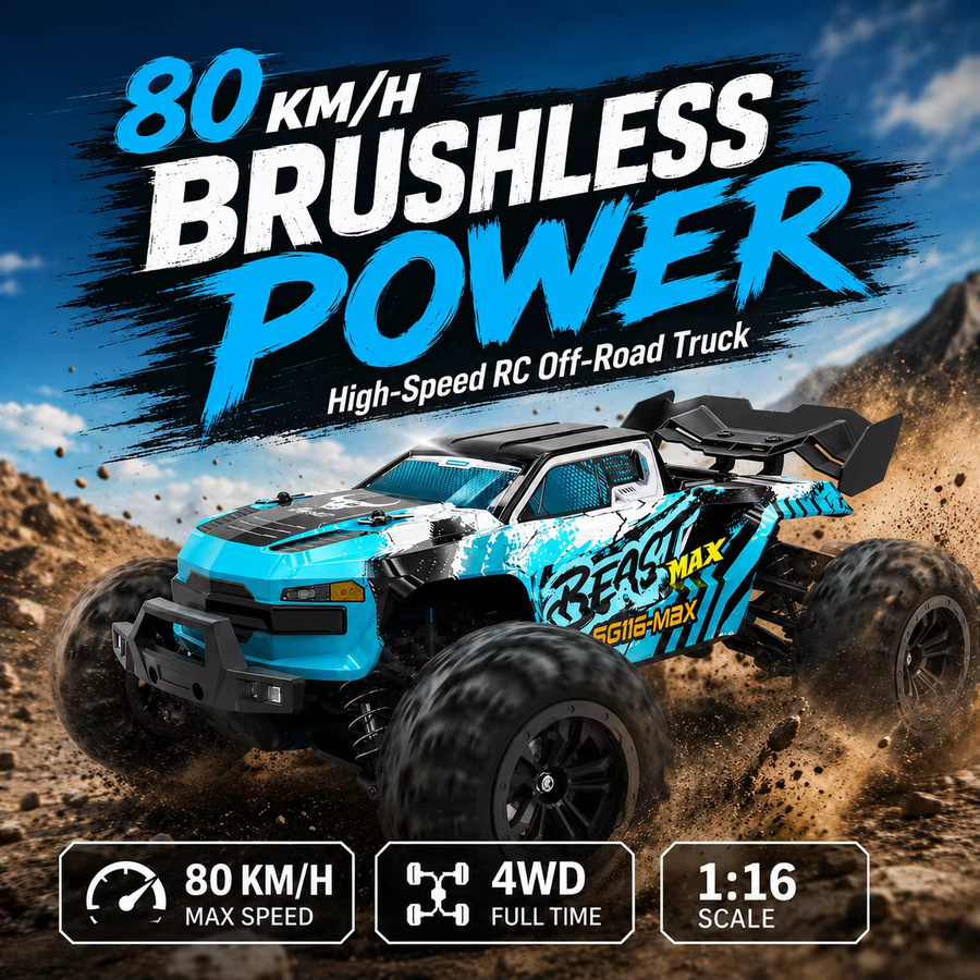 ZNLYRION SG116-MAX Bür Bürstenloser RC-Wagen, Offroad-Truck, 1:16 Maßstab, Metallstruktur, LED-Licht - Bild 3