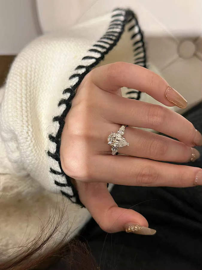 MUXIFC Verlobungsring, 925 Silber vergoldet, Diamant, Damen - Bild 6