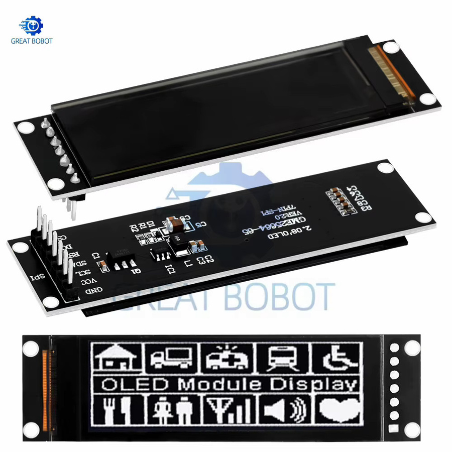 Baishundianzi OLED-Display 2,08 Zoll mit SH1122-Controller, 256 x 64 Grafik-LCD-Modul, Farbe: Weiß - Bild 4