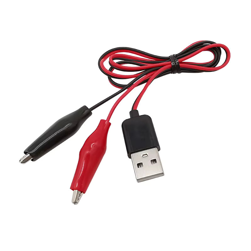 LOCHEUK USB-A Testkabel mit Krokodilklemmen in Rot, Länge: 50 cm - Bild 2