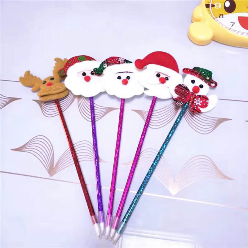 Ataozhekou Weihnachtliche Kugelschreiber mit Santa und Elch Motiven für Kinder und das Büro, Mehrfarbig, 12 Stück - Bild 2