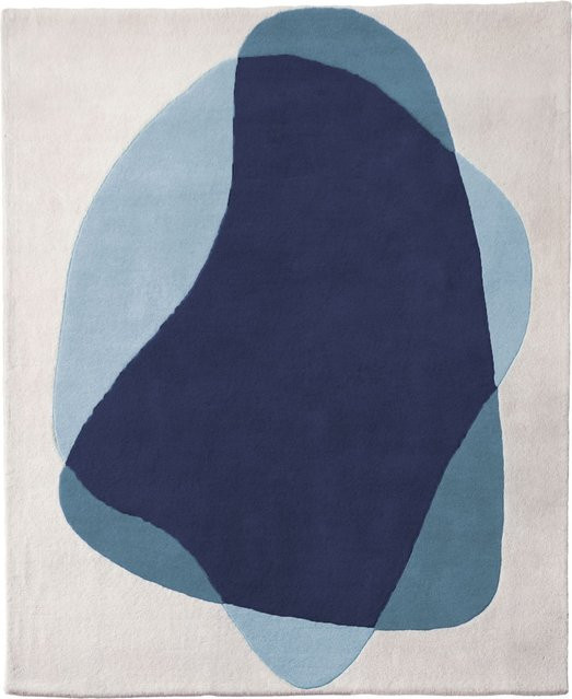 Harto Serge Teppich aus Wolle in Multicolour und Blau mit Farbflecken-Design für dein Büro - Bild 1