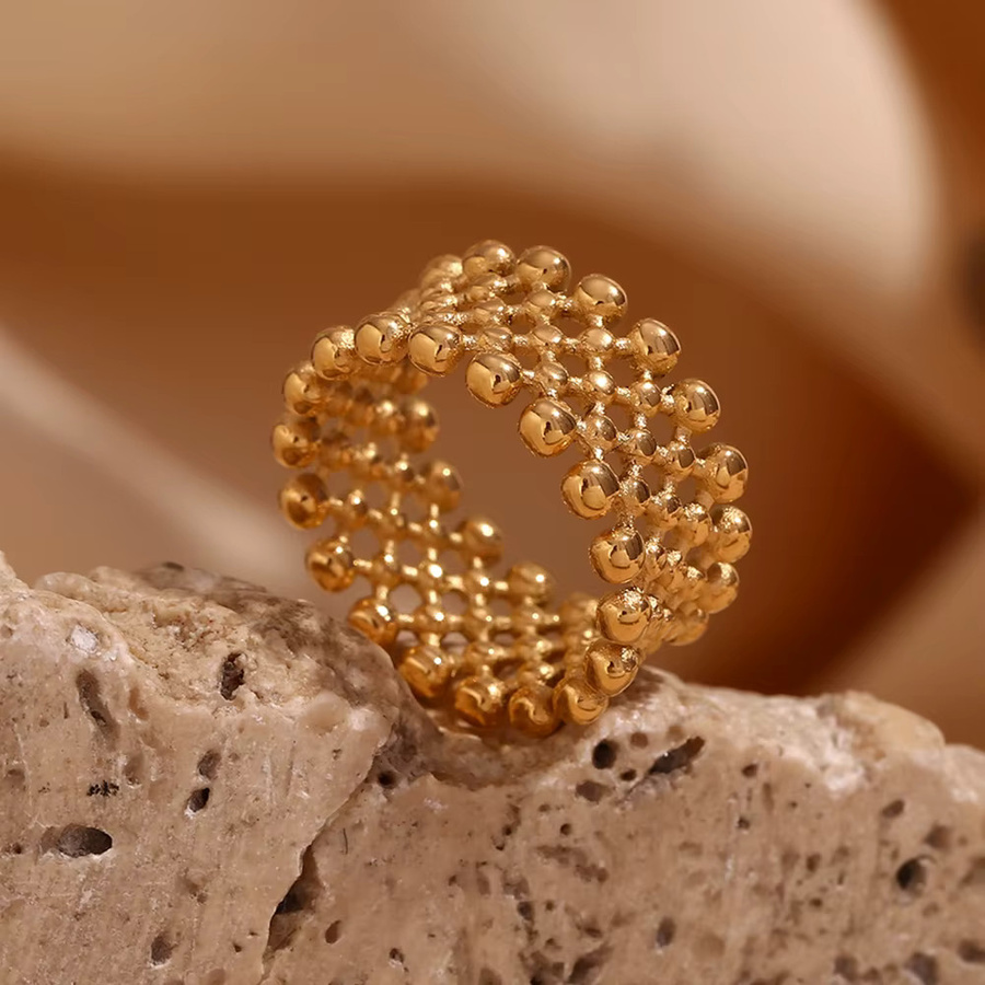 E.B.belle Ring, 18 Karat vergoldet, Edelstahl, Unisex - Bild 2