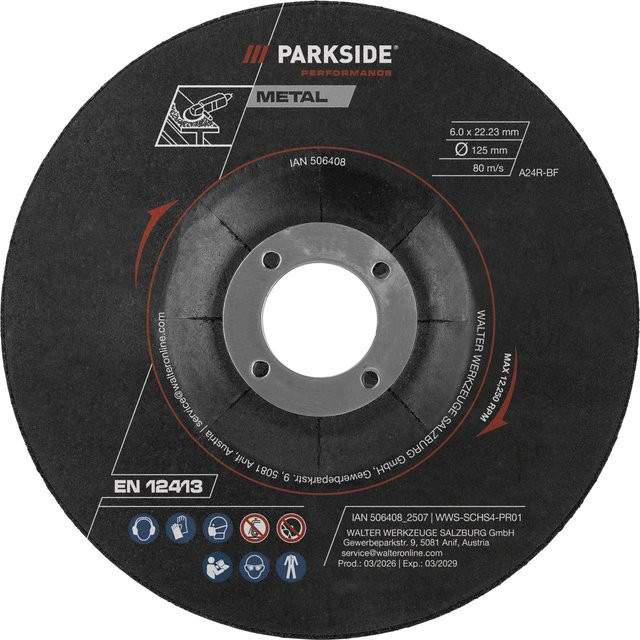 Parkside Performance Metall-Trennscheiben Schruppscheiben Schwarz Ø 125 mm 4er-Set - Bild 1