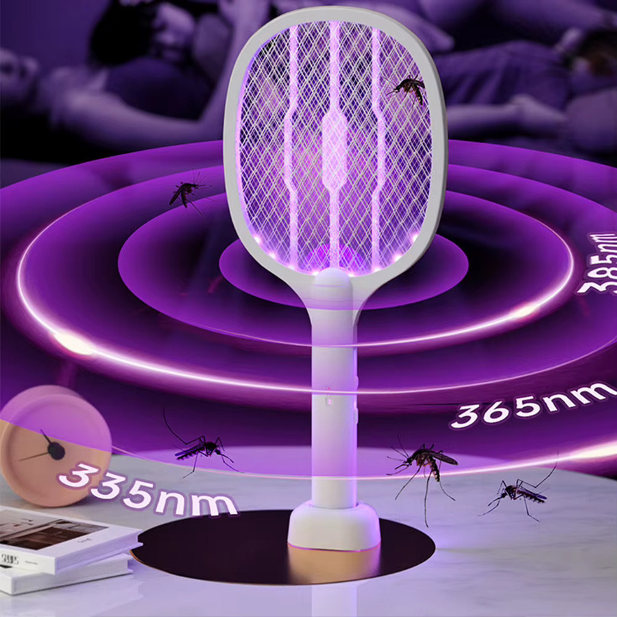 ANENG 2-in-1 Elektrische Mückenklatsche in Weiß mit 3000 V und USB-Wiederaufladung - Bild 3