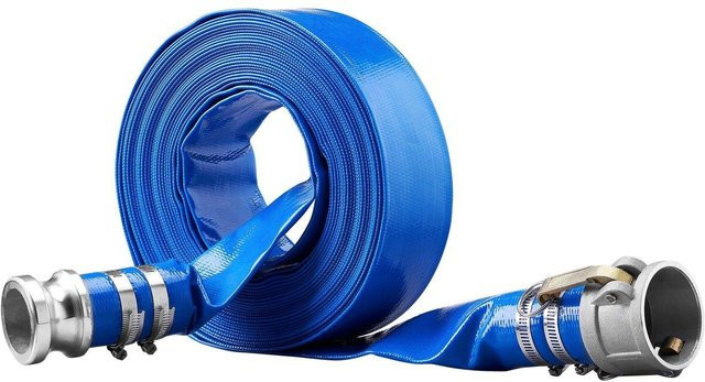 Buying Solutions MB Rückspülschlauch aus blauem PVC mit Aluminium-Camlock C & E-Anschlüssen, Durchmesser: 5,08 cm, Länge: 15,24 m - Bild 1