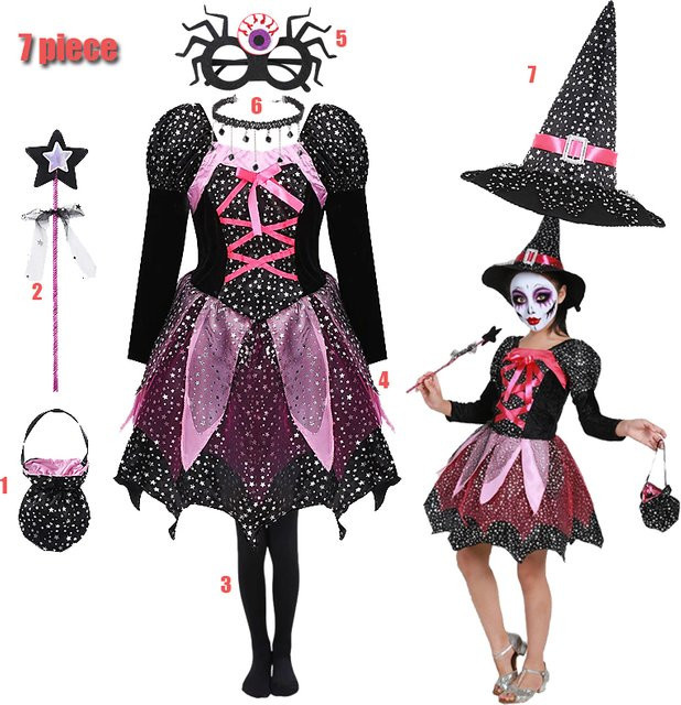 TONGTONGMI Hexenkostüm, Mädchen, Fantasy, Lila, Plüsch / Textil - Bild 1