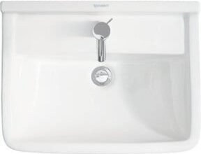 Duravit Waschtisch Starck 3 aus Keramik in Weiß, B/T: 55 x 43 cm, mit Überlauf und Hahnlochbank - Bild 1