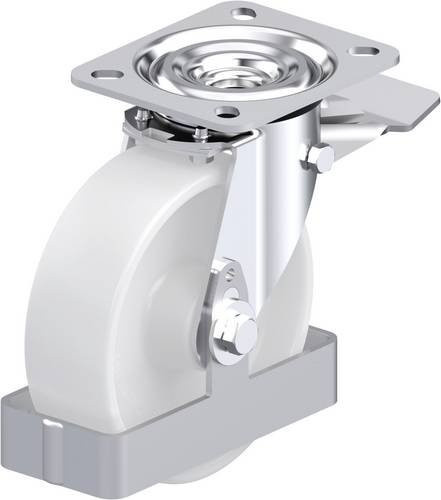 Blickle L-PO 125R-ST-FS Stahlblech-Lenkrolle aus verzinktem Stahl mit Kunststoffrad, Durchmesser: 125 mm, Tragfähigkeit: 250 kg - Bild 1