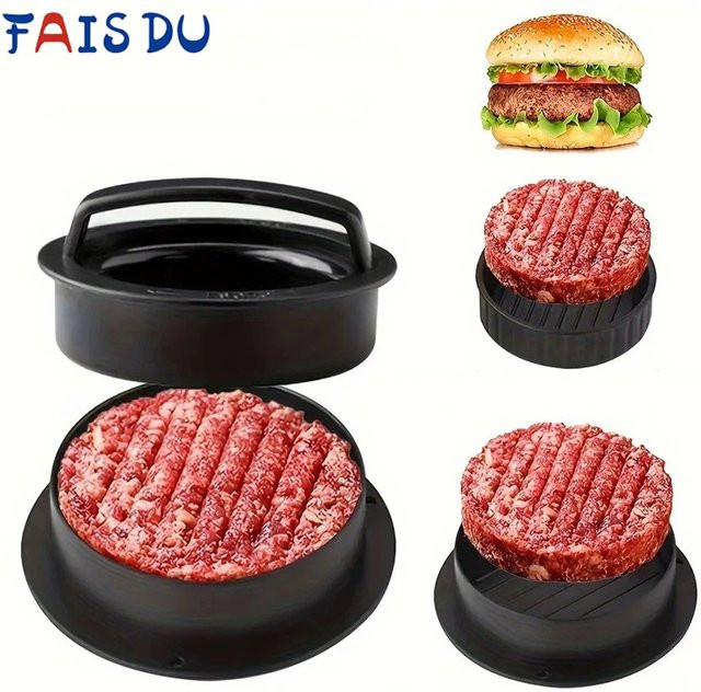 FAIS DU Hamburger Presse aus Kunststoff für gefüllte Burger in Schwarz - Bild 1