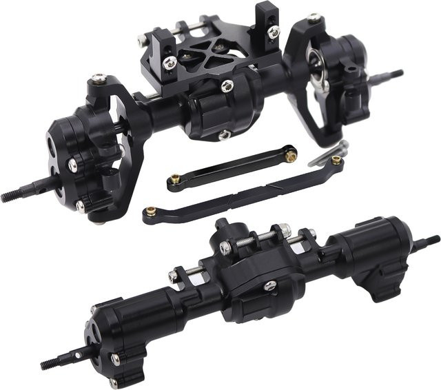 Redcat CNC-Aluminium-Portalachse, kompletter Achssatz, 1:18, Metall, Schwarz - Bild 1