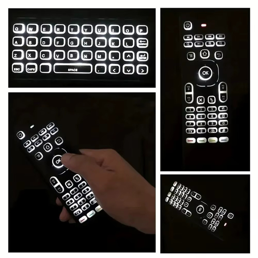 MRSVI MX3 Air Mouse Drahtlose Mini Tastatur mit 2,4 GHz, Sprachsteuerung und Hintergrundbeleuchtung, IR-Lernen, Schwarz, für PC, Android und Smart TV - Bild 3