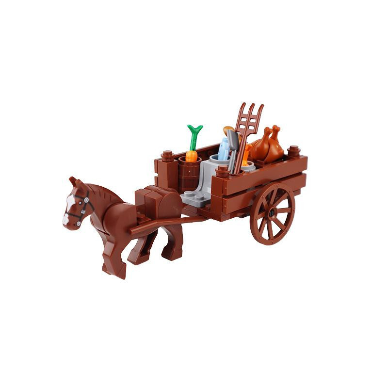 Interesting toys Mittelalterlicher Soldatenwagen Bauernwagen Transportfahrzeug Bausteine 6-12 Jahre - Bild 2
