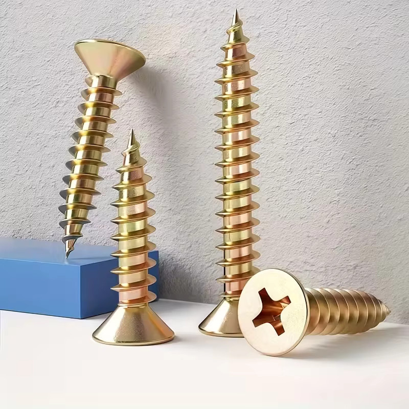 160 Stück multifunktionale selbstschneidende Senkkopfschrauben mit Kreuzkopf in Gold und Multicolor, M4 mit Längen von 12 mm, 16 mm, 20 mm und 30 mm - Bild 2