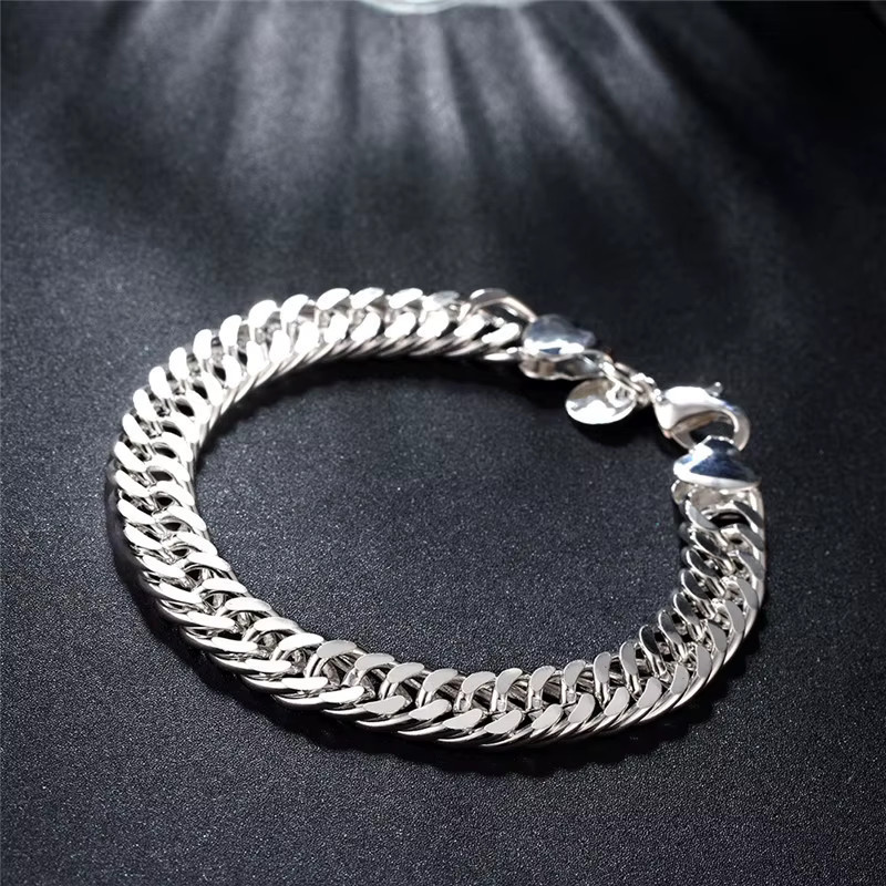 URMYLADY Armband, 925 Silber, quadratische Kette, Unisex - Bild 2