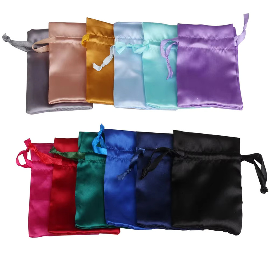 Chanfar Schmuckbeutel aus Satin mit Kordelzug, 10er Set, Mehrfarbig, Breite: 15 cm, Höhe: 10 cm - Bild 3