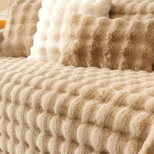 Luxuriöser Plüsch-Sofabezug aus Fleece als Schonbezug und Handtuchschutz, rutschfest und waschbar, Breite: 70 cm, Breite: 70 cm - Bild 1