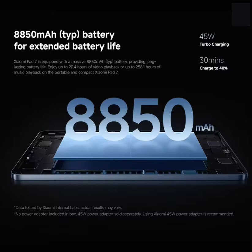 Xiaomi Pad 7 WiFi Tablet in Blau mit 256 GB Speicher, 11,2 Zoll 144Hz Display und Snapdragon 7+ Gen 3 Prozessor - Bild 2