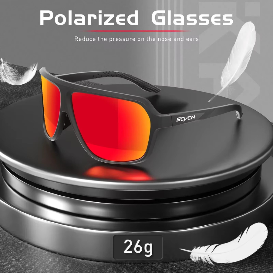 SCVCN Sportsonnenbrille, Vollrand, black, Kunststoff, polarisiert, photochrom - Bild 3