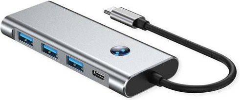 Value USB Typ C Docking Station in Silber mit HDMI 4K60, 3x USB A, USB C PD sowie SD und MicroSD Slot - Bild 1