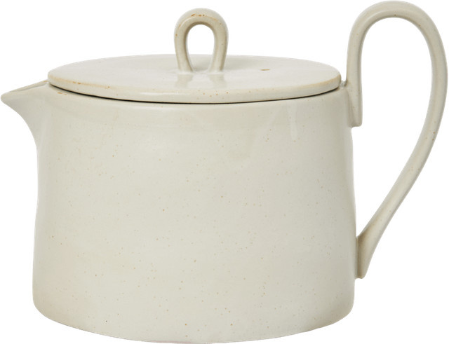 Ferm Living Flow Teekanne aus Keramik in Weiß - Bild 1