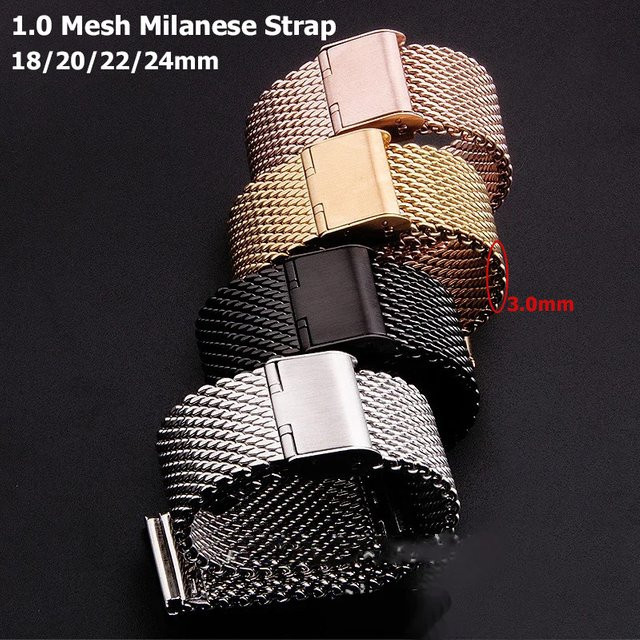asukaband Uhrenarmband Mesh Milanese, Edelstahl, Silber, Unisex - Bild 1