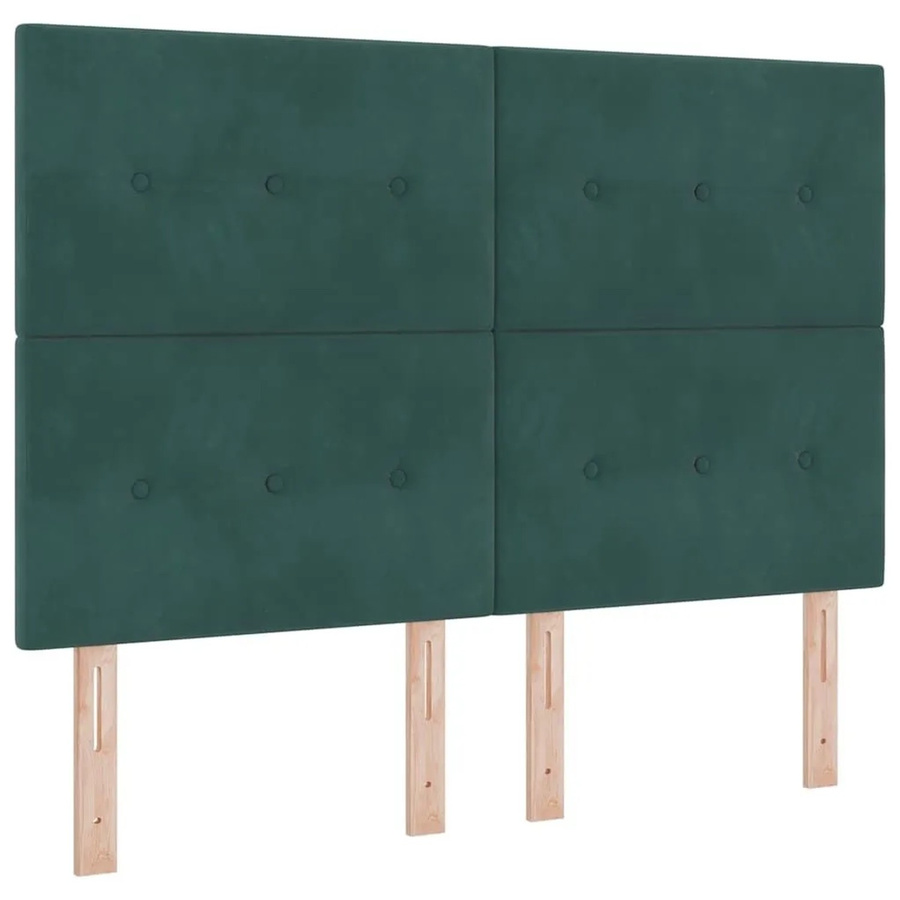 vidaXL LED Boxspringbett mit Matratze in Dunkelgrün, modernes Polsterbett aus Stoff mit Unterbettbeleuchtung, B/T/H: 140 x 200 x 280 cm - Bild 1