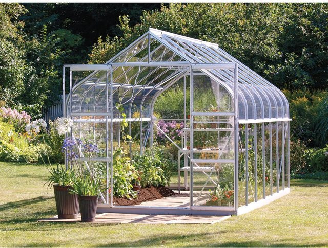 Vitavia Gewächshaus Diana 11500 mit Glockendach und Doppelschiebetür, silber, 11,5 m² - Bild 3