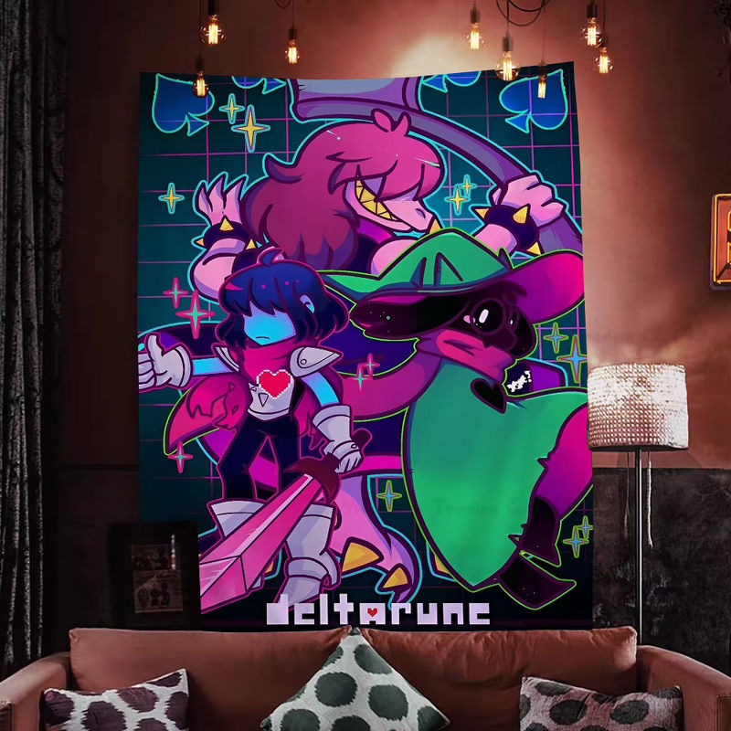 Deltarune Videospiel Wandteppich im Bohemian Tarot Stil, mehrfarbig, Textil, B/H: 70 x 50 cm - Bild 3