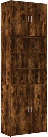 vidaXL Highboard Räuchereiche in Braun mit Türen und offenen Regalfächern, B/T/H: 80 x 42,5 x 249 cm