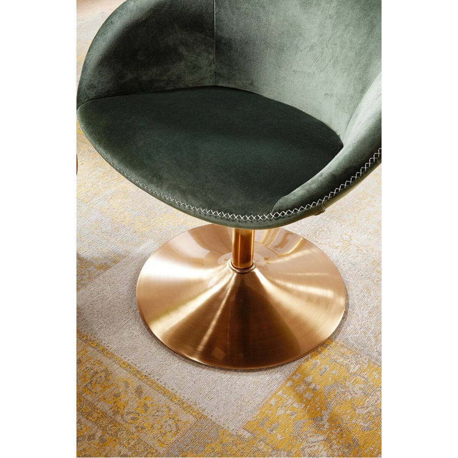 Wohnling Sessel in Grün und Gold mit Samtbezug und Metallgestell, B/H/T: 70 x 79 x 70 cm - Bild 2