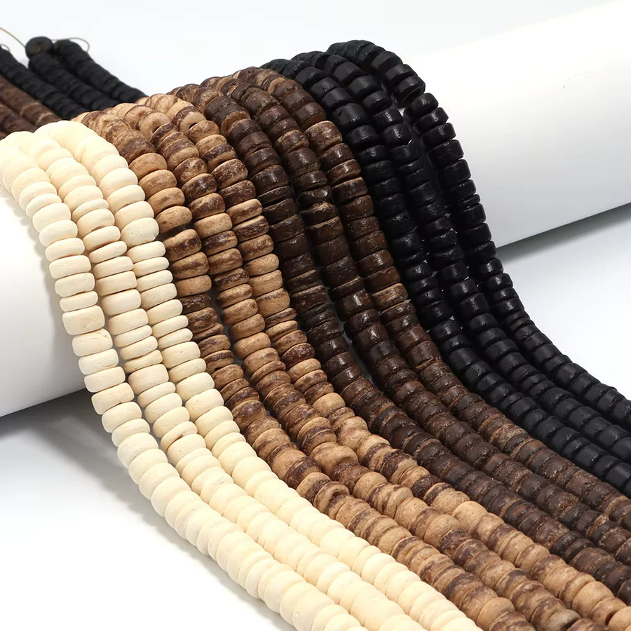 lingsai Holz Spacer Perlen, Weiß, Unisex - Bild 2