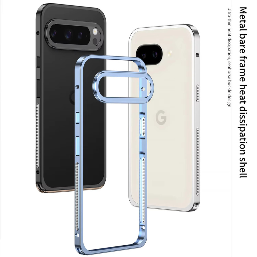 BeisFun Metall Schutzhülle mit Wärmeableitung für Google Pixel 10 9A 9 8 7 Pro XL, Farbe: Silber - Bild 2