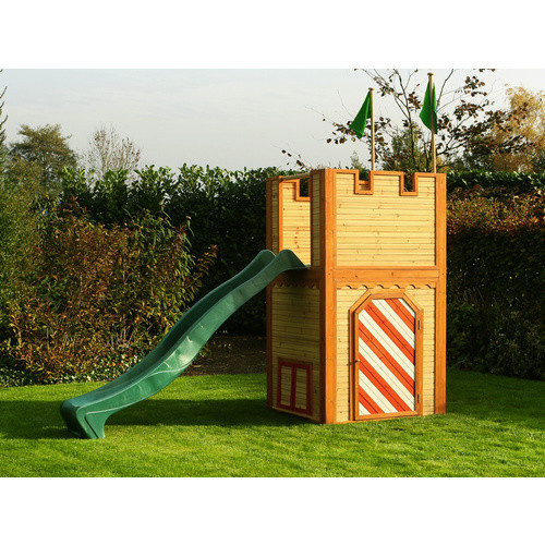AXI Spielturm Arthur aus Holz in Braun-Rot mit grüner Rutsche, B/H/T: 319 x 195 x 110 cm - Bild 6