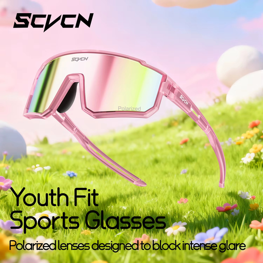 SCVCN Sportsonnenbrille Kinder, Vollrand, pink, Kunststoff - Bild 5