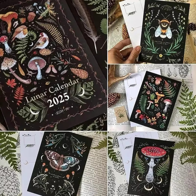 Wandkalender 2025 Dunkler Wald und Mond mit 12 farbenfrohen Illustrationen, Multicolor - Bild 4