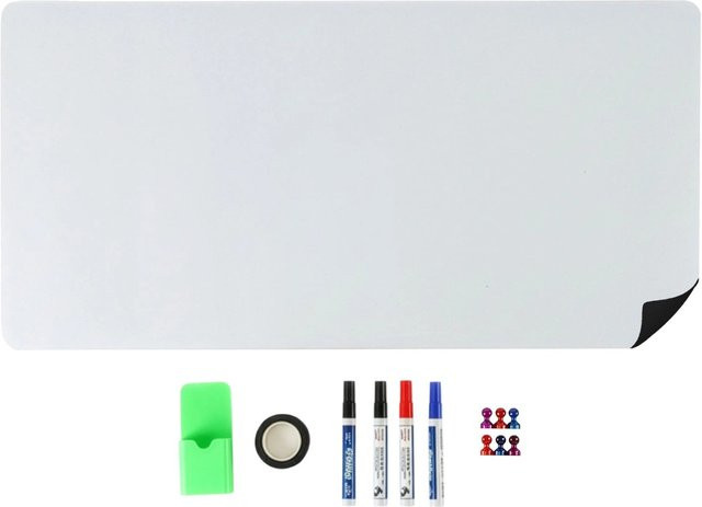 Relaxdays Whiteboard Folie aus Kunststoff, Weiß, Magnetisch und Selbstklebend, B: 80 cm, H: 40 cm - Bild 1