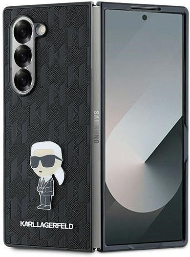 Karl Lagerfeld Hülle für Samsung Galaxy Z Fold6 F956 Saffiano Monogram Ikonik in Schwarz - Bild 1