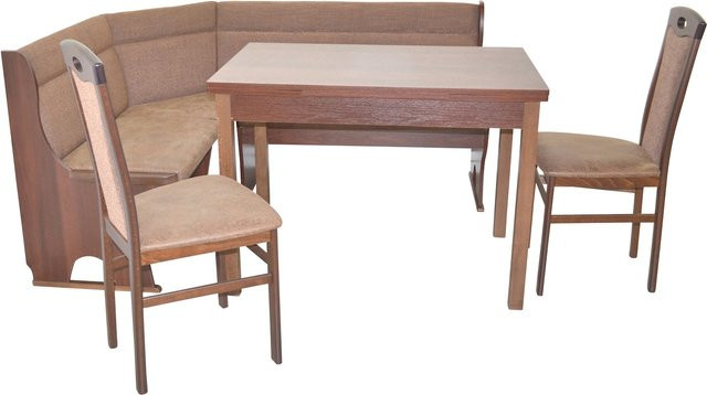 4teilige Eckbankgruppe Caro III von Möbel direkt online in Nussbaum mit ausziehbarem Tisch - Bild 1