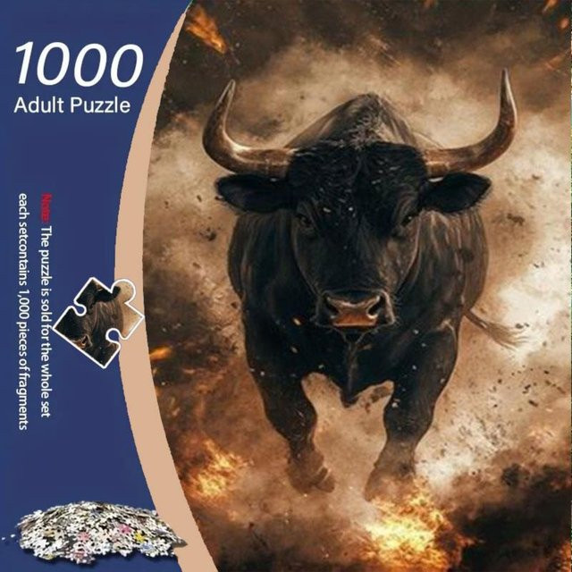 AZNM Blazing Bull in Smoke, Puzzle, 1.000 Teile - Bild 1