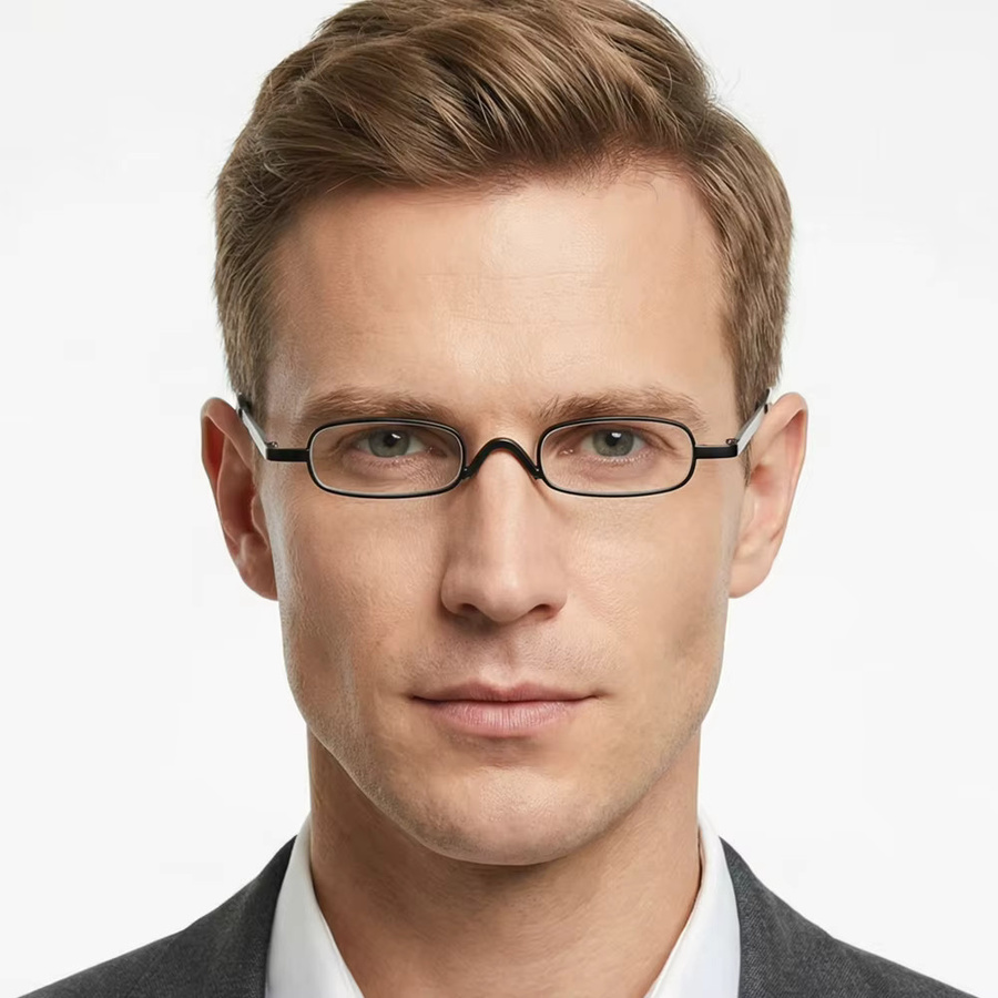 HOOBAN Lesebrille, Vollrand, rechteckig, Metall, schwarz, Unisex - Bild 1