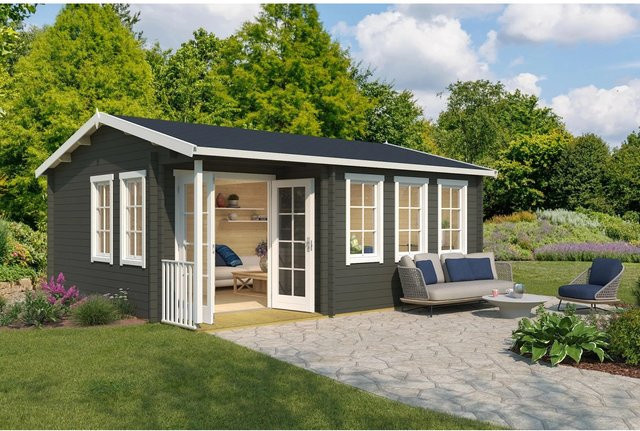 Lasita Maja Blockbohlenhaus Sri Lanka Gartenhaus mit Satteldach in Grün, B/H/T: 600 x 285 x 321,8 cm - Bild 1