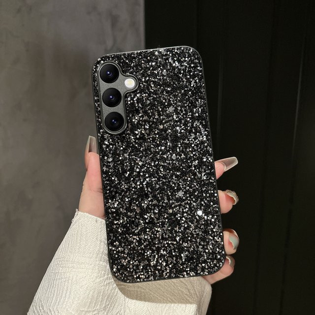 Luxuriöse Soft Shell Handyhülle mit schwarzem Strass-Glitzer für Samsung Galaxy S26 S25 S24 S23 Plus FE Ultra A55 A36 A35 A16 A15 - Bild 1