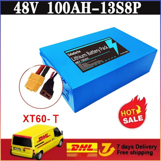 Ddadache Lithium-Akkupack 48V 40Ah mit 18650 Zellen und integriertem 50A 2000W Hochleistungs-BMS in Blau - Bild 1