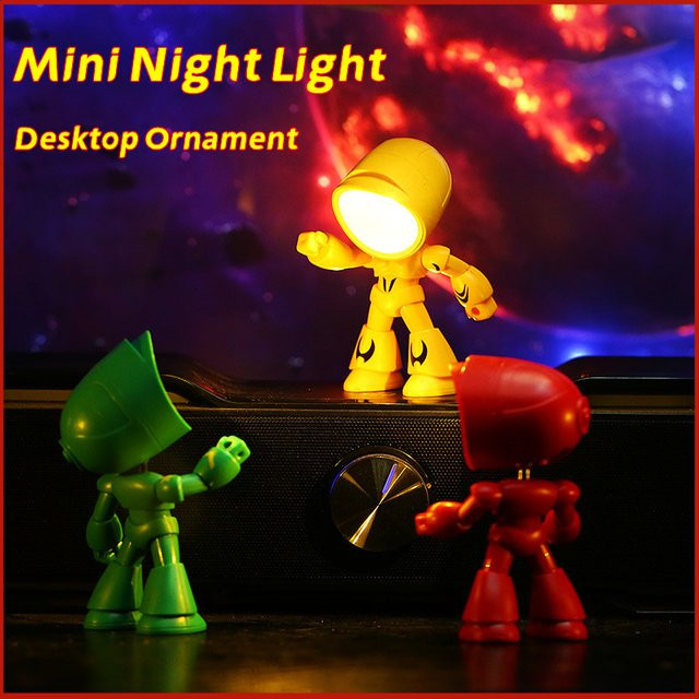 IEEYEEY Mini LED Nachtlicht Polizei Cartoon Schreibtischlampe für Kinder in Weiß und Multicolour - Bild 1