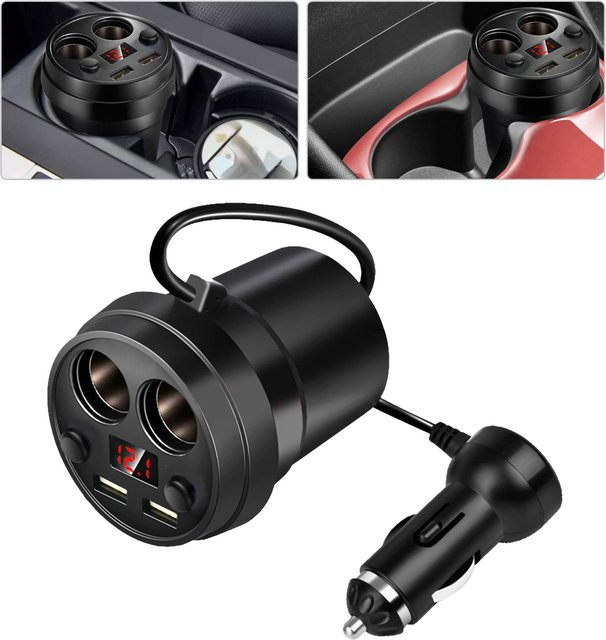 Aramox 120W High-Power Auto Ladegerät mit Dual USB Anschlüssen in Schwarz - Bild 1