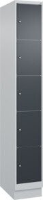 C+P Schließfachschrank Classic PLUS mit Sockel und 1 Abteil, Farbe Anthrazitgrau und Lichtgrau, H x B x T: 195 x 30 x 50 cm - Bild 1