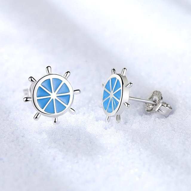 Ohrstecker 925 Sterling Silber, Kristall, Blau, Damen - Bild 1
