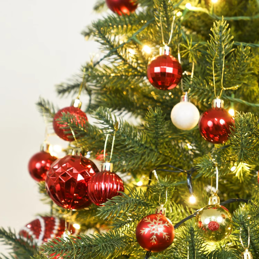 24 Stück bruchsichere Weihnachtskugeln von Trebalena in Rot als hängender Baumschmuck für Weihnachten, Hochzeit und Party - Bild 2