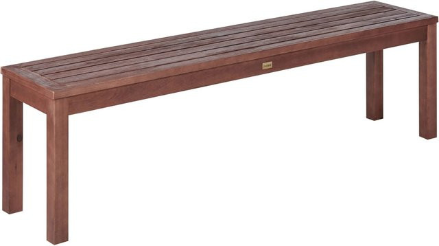 Beliani Gartenbank aus Holz in Braun, B/T/H: 160 x 35 x 45 cm - Bild 1